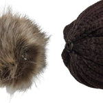 Carica l&#39;immagine nel visualizzatore di Gallery, Ladies Knitted Detachable Bobble Pom Pom Ski Hat

