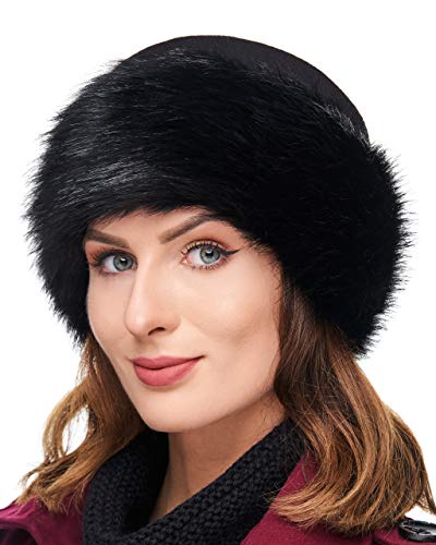 Classy Russian Hat with Fleece (M, Black - Black Fox)