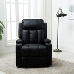 Load image into Gallery viewer, LEATHER RECLINING CINEMA SOFA (NOT A LIFT SOFA)-(Black)
