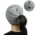 Load image into Gallery viewer, Criss Cross Knitted Ponytail Hat for Women
