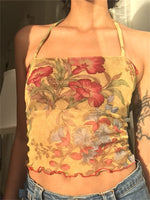 Load image into Gallery viewer, Floral Mesh Crop Top.
