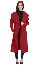 Carica l&#39;immagine nel visualizzatore di Gallery, Ladies Italian Trench Long Coat Plus Size UK (Navy, XL)
